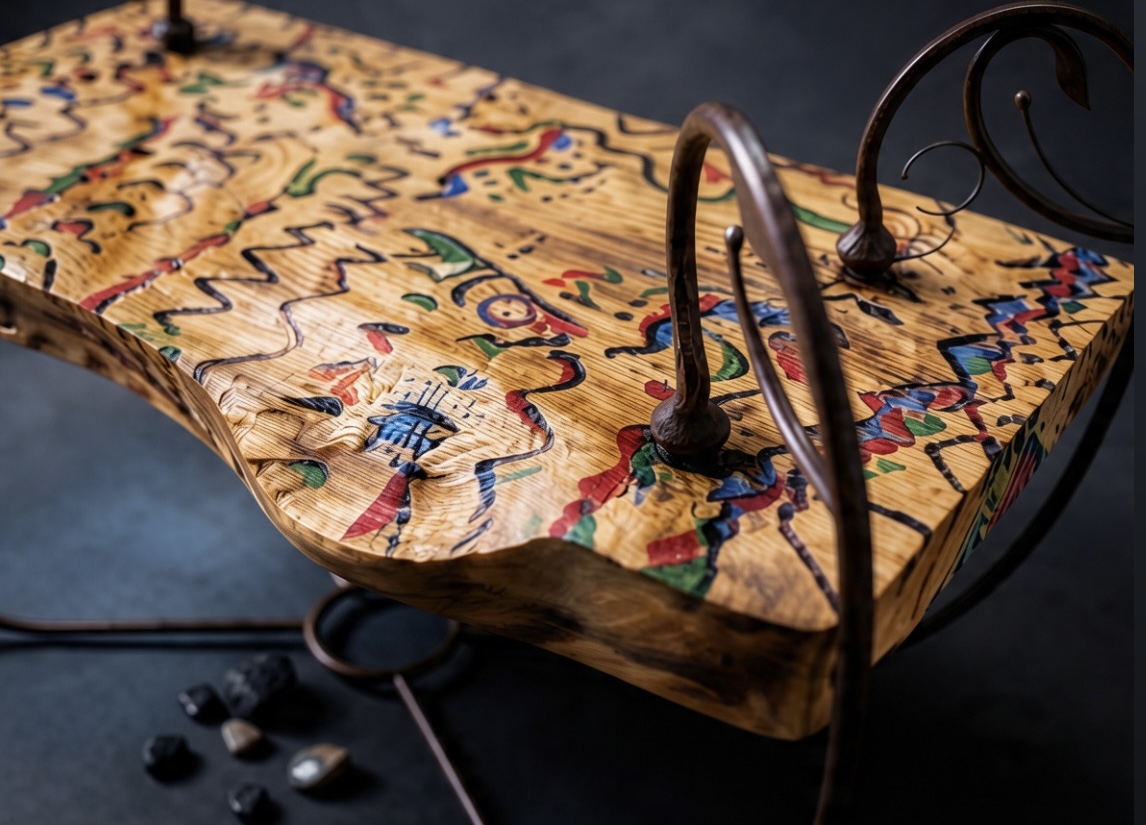 Mesa Artesanal cafetera de diseño Europeo