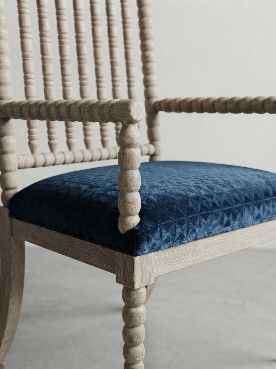 Silla artesanal de diseño europeo.