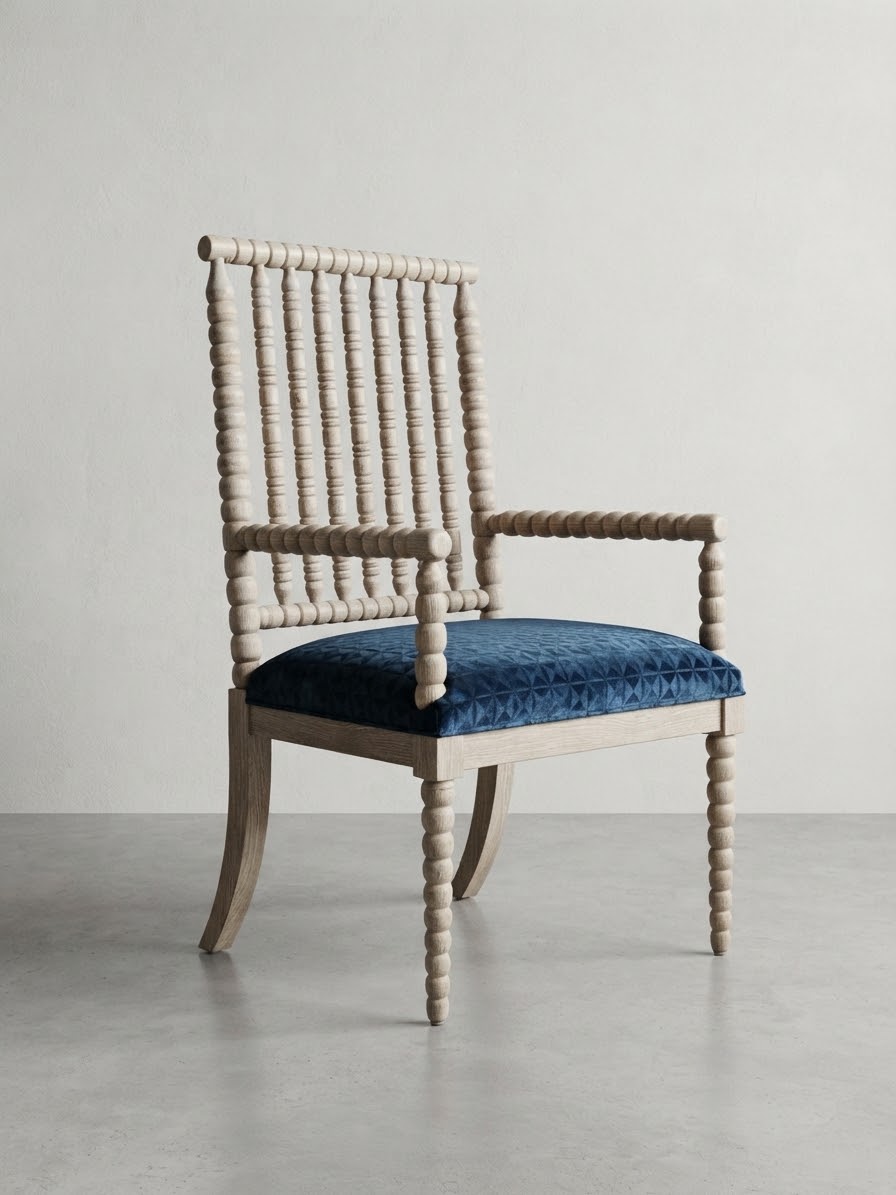 Silla artesanal de diseño europeo.